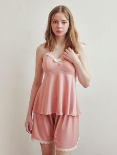 Composition : Poly 92% Spandex 8%Color : Pink, GrayCountry of Origin : Republic of Korea Sleepwear Sets, Lingerie Sleepwear, Pajamas, Two Piece, Composition, Rompers, Lingerie, Spandex, The Originals