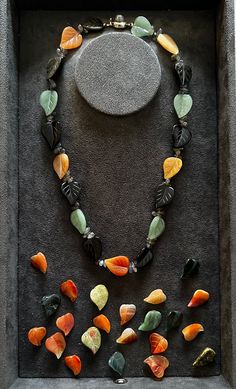 Vintage Gemstone Carving Necklaces  Two options  Aventurine, Black Onyx, Carnelian, Jasper, with super flashy Labradorite Briolettes and custom made Labradorite .925 clasp.  Mookaite w Antique Brass Beads and Hardware Black Jade Jewelry With Natural Stones, Nature-inspired Black Jewelry With Natural Stones, Black Carnelian Jewelry With Natural Stones, Black Natural Stones Beads For Jewelry Making, Black Natural Stones For Jewelry Making, Handmade Black Carnelian Necklace, Multicolor Aventurine Gemstone Bead Jewelry, Multicolor Aventurine Gemstone Beaded Jewelry, Handmade Black Jade Necklace