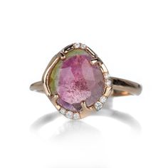 Sirciam Watermelon Tourmaline Aphenos Ring | Quadrum Gallery Watermelon Tourmaline Engagement Ring, Watermelon Tourmaline Ring, Tourmaline Engagement Ring, Gold Link Necklace, Gold Link Bracelet, Gold Link Chain, Gold Ring Designs, Human Hand, Ring Ideas