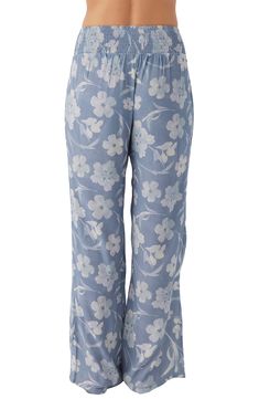 These flowy wide-leg pants are printed with dreamy flowers and topped with a comfy smocked waistband for everyday ease. 32" inseam; 9 3/4" inseam Smocked waist 100% viscose Hand wash, tumble dry Imported Dreamy Flowers, Flowy Wide Leg Pants, Rollerball Perfume, Curly Hair Care, Fragrance Design, Nordstrom Store, Waist Pants, Styling Tools, Textured Hair