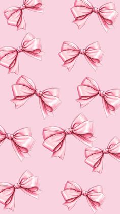 many pink bows on a pink background