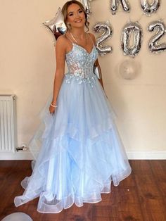 Blue Sixteen Dresses, Pretty Sweet 16 Dress, Best Prom Dresses Light Blue, Blue Sweet 16 Dresses Tulle, Sweet Sixteen Dresses Prom Dress Shop, Light Blue Prom Dress Two Piece, Blue Sweet16 Dresses, Cute Prom Dresses Long Light Blue, Light Blue Sparkly Dress Prom