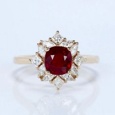 Jewelry details: Center Stone: 0.55ct / 1.2ct natural ruby cushion cut Side Stone: 0.22 / 0.45cttw natural diamond Matal Type: 14K Rose Gold / 14K White Gold / 14K Yellow SKU: HSW-G162 Purchase Guarantee: 1: Provide you with the best service. 2: 14 Day Refund Guarantee. 3: Free Gift Box&Packing 4: Free Shipping and insurance to All Parts Of The World. Accessories: -Certificates of ring and beautiful Ring box, and little gifts. Processing time: When we receive payment We need 2-3 weeks to wor Cushion Cut Ruby Ring, Ruby Engagement Ring Vintage Gold, Ruby Engagement Ring Vintage, Ruby Wedding Ring, Ruby Wedding Rings, Vintage Gold Engagement Rings, Jewelry Girl, Bridal Ideas, Ruby Wedding