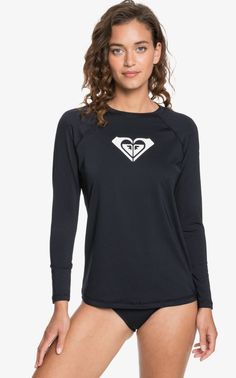 Gear up for all-day surf sessions with this Core Basics long-sleeve rashguard. Offering enhanced sun protection with recycled tech fabric, it has a loose fit for comfort plus ROXY logo branding. Roxy Logo, Kids Bike Helmet, Running Clothes Women, Long Sleeve Rashguard, Roxy Women, Garment Labels, Kids Swimwear, Sports Brands, Kids Pants