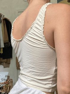 ⚡️Free Shipping 2022 V Neck Ruched Crop Tank Top White L under $15.00 in Tops&Tees at AnotherChill.com Online. Style: Sweet/Street/Y2K/Sexy. Color: White. Fabric Content: Cotton, Viscose, Spandex. Fit Type: Slim fit. Neckline: V Neck. Sleeve Length: Sleeveless. Design: Update these essential white tanks for lazy Sundays, which feature thick ruched shoulder straps, with frill trims and open back detailing.. ✓2022 SUMMER OUTFITS. Check reviews and buy V Neck Ruched Crop Tank Top today. Grunge Crop Top, Aesthetic Outfits Y2k, Fairy Vintage, Egirl Clothes, Crop Top Women, Women Aesthetic, Y2k Fairy, Outfits Y2k, Y2k Aesthetic Outfits