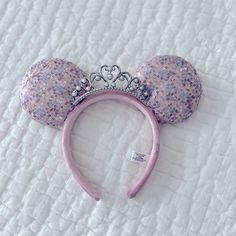 Disney Parks Minnie Sequin Princess Ears Headband Like New Condition Princess Minnie Ears, Princess Disney Ears, Cute Disney Ears, Disney Ears Diy, Birthday Mickey Ears, Disney Ootd, Barbie Rosa, Disney Trip Outfits, Disney Outfits Women