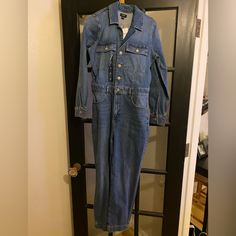 Brand New With Tags! Original Price $148 Size 2 J Crew Denim Coveralls Utility Jumpsuit 2 Boilersuit Gorpcore Stretch Bf898 Nwt Utility Medium Wash Overall Jumpsuits, Medium Wash Utility Overalls, Utility Style Medium Wash Overalls Jumpsuit, Utility Overall Jumpsuits And Rompers In Medium Wash, Medium Wash Bib Front Jeans For Work, Utility Denim Blue Jumpsuit With Bib Front, Utility Style Denim Blue Bib Front Jumpsuit, Denim Blue Bib Front Utility Jumpsuit, Straight Leg Medium Wash Overalls For Workwear