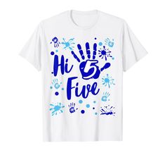 PRICES MAY VARY. Our Hi Five apparel is an ideal choice for your boy's 5th Birthday, it will be a hit and amazing your family members and friends. The unique style and cute handprint design create a warm ambiance, bringing boundless joy to both you and your child. These high-five outfits double as fantastic photo props, adding an extra element of fun to your picture-perfect moments. Perfect for those who seek a lively and stylish present for your mom, dad, grandparents, family members. Click bra Hi Five, Family Party, Family Parties, High Five, 5th Birthday, Mom Dad, Family Members, Branded T Shirts, Picture Perfect