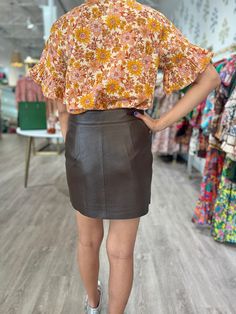 Get ready to show off your edgy side with the Karina Grimaldi Lara Mini Leather Skirt. This mini skirt ensures a chic and stylish look. Perfect for a night out, this skirt will add a touch of attitude to any outfit. (Warning: may cause an increase in confidence and sassiness!) Mini Leather Skirt, Shoes Heels Wedges, Denim Pant, Hat Hairstyles, Bottoms Pants, Sneaker Boots, Sweater Shirt, Denim Skirt, Leather Skirt