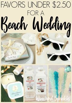 beach wedding favors under $ 25 for a beach wedding