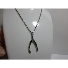 "18\" Silver Tone Chain with Stainless Steel 1.5\" Lucky Wishbone Charm Necklace Unbranded New - never worn.  NO tags." Bone Colored Metal Jewelry Gift, Nickel-free Bone Colored Jewelry As Gift, Wishbone Pendant Necklace, Wishbone Necklace, Necklace Silver, Minimalist Jewelry, Sterling Silver Necklaces, Vintage Silver, Silver Necklaces