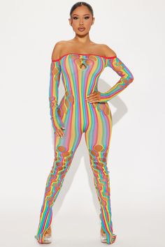 Available In Multi Color. Jumpsuit Long Sleeve Off The Shoulder Straight Leg Ankle Splt Stretch Disclaimer: Stripe Placement May Vary. Self: 92% Nylon 8% Elastane Imported | Ready For The Night Seamless Jumpsuit size S/M by Fashion Nova Seamless Jumpsuit, Jumpsuit Long Sleeve, Jumpsuit Long, Barbie Dress Fashion, Janet Guzman, Dinner Outfit, High Fashion Outfits, Cute Nike Shoes, Curly Hair Routine