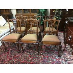 a set of six victorian style dining chairs