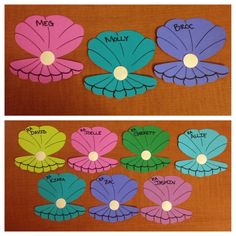 paper flowers with names on them