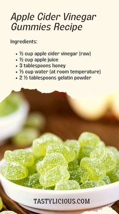 the ingredients for apple cider vinegar gummies recipe