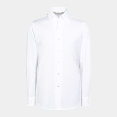 This white shirt is tailored to a casual tailored fit and features a classic one-piece collar, single cuff, and button closure. White One Piece, Egyptian Cotton, White Shirt, Workout Shirts, Cotton Fabric, Collar, One Piece, White