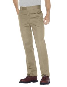 Dickies Original 874 Work Pants Khaki - Craze Fashion Flat Front Work Pants With Pockets, Relaxed Fit Work Pants With Welt Pockets, Work Pants With Belt Loops And Flat Front, Solid Flat Front Work Pants With Belt Loops, Tapered Leg Work Pants With Belt Loops, Solid Tapered Leg Work Pants With Belt Loops, Flat Front Work Pants With Belt Loops, Work Pants With Hip Pockets, Solid Color Straight Leg Work Pants With Belt Loops