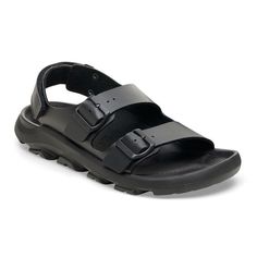 Mogami Terra Birko-Flor Black | BIRKENSTOCK Functional Slip-resistant Sandals For Outdoor Activities, Black Open Toe Sandals For Outdoor, Outdoor Black Leather Sandals, Ergonomic Black Sandals With Removable Insole, Black Ergonomic Sandals With Removable Insole, Black Leather Sandals For Outdoor, Comfortable Waterproof Outdoor Sandals, Comfortable Waterproof Sandals For Outdoor, Casual Slip-resistant Sandals For Walking