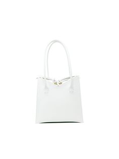 SARA BATTAGLIA B. 051. 09 WHITE LEATHER TATI TOY TOTE, product code B. 051. 09, style name TATI TOY TOTE, color WHITE, material LEATHER, dimensions 20x20x16 cm, season CARRY OVER White Rectangular Bag With Gold-tone Hardware, White Bag With Double Top Carry Handle, White Double Handle Bag With Top Carry, White Double Handle Bag With Top Carry Handle, White Rectangular Shoulder Bag With Gold-tone Hardware, Everyday White Satchel, White Beach Shoulder Bag With Top Carry Handle, Modern White Shoulder Bag With Top Carry Handle, White Leather Satchel With Removable Pouch