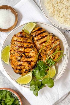 This easy Cilantro Lime Chicken is a juicy grilled chicken breast recipe marinated with the peppery flavors of cilantro and bright citrus. It is seasoned with Mediterranean flavors, sweetened with a hint of honey, and easy to grill indoors or out! Juicy Grilled Chicken Breast, Labor Day Food Ideas, Labor Day Food, Flavorful Chicken Breast Recipes, Mexican Grilled Chicken, Lime Chicken Breast, Grilled Chicken Breast Recipes, New Chicken Recipes, Lime Chicken Recipes