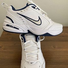 Brand New But Without Tags. Blue Classic Breathable Sneakers, Nike White Walking Shoes For Sports, Nike White Walking Shoes With Air Max Cushioning, Nike Air Monarch Iv Outfit, Air Monarch Iv, Nike Air Monarch Iv, Nike Air Monarch, Cross Trainer, Nike White