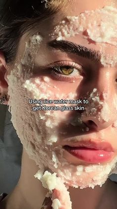 Korean Skin Face Mask, Korean Skincare For Teenagers, Korean Glass Skin Face Mask, Ricewater Skincare, Glass Skin Mask, Glass Skin Tips, Glass Skin Routine, Water Mask, Skincare Stuff