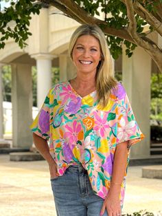 Step into summer with this Tropical Tea Multi Print Colorful Blouse. With cheerful prints and short sleeves, it's the perfect addition to your season wardrobe. Bring on the summertime vibes! So cool and comfortable. Very lightweight! Summertime Vibes, Colorful Blouse, Athleisure Shoes, Colorful Blouses, Blouse Short Sleeve, Top Graphic Tees, Midi Maxi Dress, Sweaters And Jeans, Fall Collections