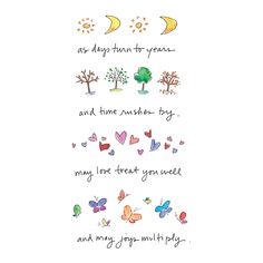 an image of a poem written by someone on their birthday day, with hearts and trees