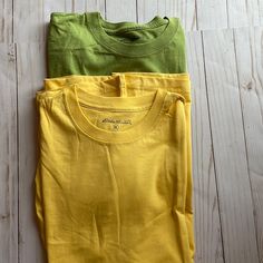 Nwt Lot Of Two Eddie Bauer Men’s Xl T-Shirts Green And Yellow 100% Cotton Lmk If You Are Interested In Just 1 And I Can Split Them Up Also Lmk If You Need Measurements. Orange Tees, Mesh Shirt, Mens Henley, Henley Tee, Blue Crew, Athletic Shirts, Mens Green, Workout Tshirts, Green And Yellow