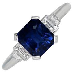 a blue sapphire and diamond ring