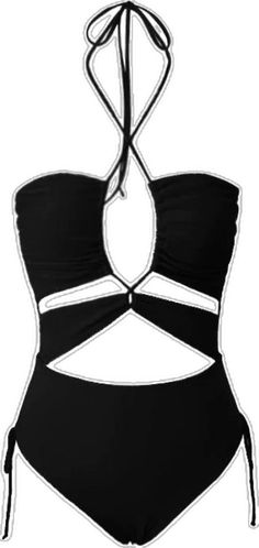 Halter Neck, One Piece Swimsuit, Cut Out, Spandex, One Piece, Collage, Pins, Black