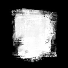 an abstract black and white painting with square edges