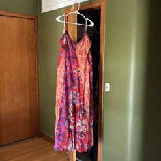 Multicolored Maxi Dress Size Large Flowy And Lightweight Never Worn Braided Tie Waist Belt And Ruffled Detailing Pink Vibrant Print Dress For Beach Cover-up, Pink Vibrant Print Midi Dress For The Beach, Multicolor Floral Print Sundress For Beach, Pink Midi Dress With Vibrant Print For Beach, Pink Sundress With Vibrant Print For Beach, Pink Beach Cover-up Sundress, Pink Flowy Sundress For Beach Cover-up, Multicolor Cotton Midi Dress For Beach, Pink V-neck Midi Dress Beach Cover-up