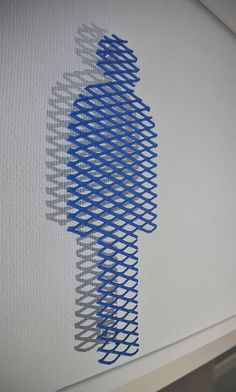 an image of a computer screen with blue and white lines coming out of the back