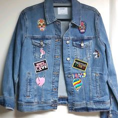 Never Worn Custom Old Navy Denim Jacket With Patches On Front And Back... Feel Free To Make An Offer. I Also Make Custom Pieces Upon Request!!! Ask Queations If Needed!!! Trendy Long Sleeve Denim Jacket With Patches, Dark Wash Denim Jacket With Patches For Fall, Trendy Denim Outerwear With Patches, Casual Denim Outerwear With Patches, Casual Winter Denim Jacket With Patches, Fall Denim Jacket With Patches, Casual Denim Jacket With Patches For Spring, Casual Denim Outerwear With Embroidered Patch, Trendy Denim Outerwear With Embroidered Patch