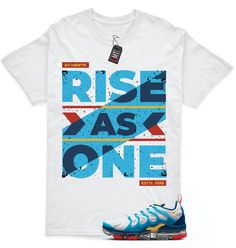 Custom Tees made to match your sneakers! The perfect shirts for matching your shoes with your outfit. This t-shirt is made to go with the Air Vapormax Plus White Citron Pulse Industrial Blue. Shipping: * Items ship within 1-3 business days. * Tracking information included! * Please verify your shipping address is 100% accurate during checkout. The unisex heavy cotton tee is the basic staple of any wardrobe. It is the foundation upon which casual fashion grows. All it needs is a personalized desi Sporty T-shirt For Spring Fan Merchandise, Spring Sports T-shirt With Graphic Print, Blue Sporty T-shirt With Graphic Design, Blue Urban T-shirt With Graphic Design, Urban Blue T-shirt With Graphic Design, Urban Blue Graphic T-shirt, Blue Urban Graphic Design T-shirt, Blue Sports T-shirt With Text Print, Blue Logo Print T-shirt For Streetwear