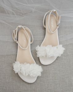 White Satin Flat Sandal With CHIFFON FLOWERS Bridesmaid | Etsy Flat Bridal Shoes Sandals, Prom Dress Shoes Flats, Flat Wedding Sandals For Bride, Wedding Flats For Bride Sandals, Wedding Shoes Bride Flats, Flat Bridal Sandals, Bridal Shoes Flats Sandals, Wedding Dress Shoes Flats