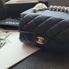 Used It Only Few Times. Full Set And Receipt. Size : 7"W X 5"H X 3"D, Strap Drop : 22" Chanel Bags, Pearl Chain, Classic Flap, Chanel Bag, Chanel Classic Flap, Full Set, Chanel Classic, 3 D, Crossbody Bag