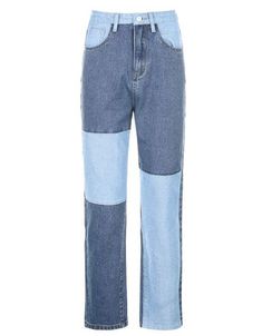 Patchwork Stitching Contrast Jeans Denim Pants sold by Tony Moly Store on Storenvy Cute Ripped Jeans, Jeans Online Store, Jeans Patchwork, Black Sweats, Denim Pants Women, Patchwork Jeans, Blue Khakis, Straight Leg Denim, Jeans Online