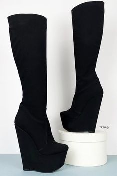 High Heels For Prom, Long Shoes, High Heel Platform, Platform High Heels, Wedge Boots, Thigh High Boots