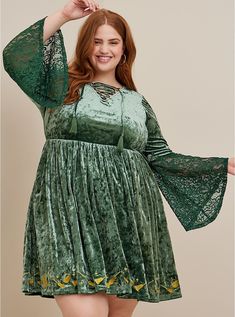 Dress Halloween Costume, Dress Images, Torrid Dresses, Matches Fashion, Hocus Pocus, Crushed Velvet, Tiered Dress, Girls Night Out, Fit Flare Dress