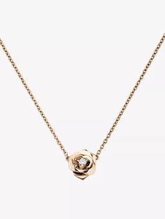 For more than 140 years, Piaget has been continuously adding to its haute joaillerie collections – giving itself quite the reputation for glimmering jewels. This season, the brand crafts this 18-carat rose-gold pendant necklace as an ode to the Yves Piaget rose (complete with a single 0.06-carat diamond at its heart). Shaped like a rosebud, it's intended as a tender promise of love for you or your loved one. Piaget 18ct rose-gold and 0.06ct brilliant-cut diamond pendant necklace100% 18ct rose gold1 diamondSpring-ring clasp fasteningPendant design, polished finish, rose detailingCarat weight: 0.06ctCarat cut: round brilliantChain type: cable chainChain length: 42cmPendant: 10mm x 10mmMade in SwitzerlandPlease use a soft, dry polishing cloth Piaget Necklace, Piaget Rose, Rose Gold Pendant Necklace, Rose Gold Pendant, Jewelry Lookbook, Diamond Pendant Necklace, Rose Buds, Brilliant Cut Diamond, Diamond Pendant