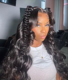 Birthday Wig Hairstyles Straight, Middle Part With 2 Braids Wig, Zig Zag Frontal Wig, Side Part Frontal Wig With Curls Fishtail Braid, Middle Part With Fishtail Braid Wig, Black Wigs For Black Women, Side Part Long Hair, Middle Part Fishtail Braid Wig, Different Wig Hairstyles