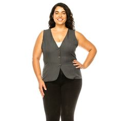 Product Description: Vest with button closure and back tie.This vest features a classic button closure with a complementary back tie for a secure and adjustable fit. Perfect for any event, the hem sits at the hip and provides a timeless look and feel. Approx: Length: 22 in, Bust: 32 in Size based on SMALL 90%POLYESTER, 9%RAYON, 1%SPANDEX Size Chart(Inches) / HVE02104 1XL => Chest: 38-40 / Sleeve: 23.5 / Waist: 30-32 2XL => Chest: 40-42 / Sleeve: 24 / Waist: 32-34 3XL => Chest: 42-44 / Sleeve: 24 Plus Size Dressy Casual, Plus Size Dressy, Tuxedo Vest, Slim Fit Tuxedo, Business Formal Dress, Suit Waistcoat, Plus Size Coats, Tuxedo Suit, Casual Vest