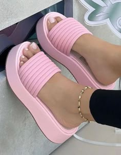 Comfortable Platform Slippers Shipping is 10-13 business days Pretty Slippers, Women Slippers Fashion, Public Desire Shoes, Pretty Sandals, Shoes Heels Classy, Shoes Outfit Fashion, Heels Classy, Fashion Slippers, Chic Shoes