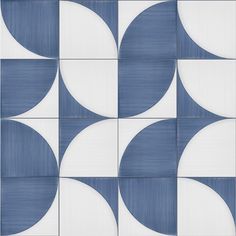 a blue and white tile pattern with circles