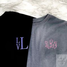 Personalized Monogram T-shirt Monogrammed Short Sleeve Cotton T-shirt, Casual Cotton Monogram T-shirt, Monogram T Shirts, Personalized Monogram, Gender Neutral, Adult Outfits, Monogram, Tops & Tees, Ships