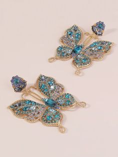 Butterfly-Shaped Rhinestone Drop Earrings: Elegant Accessories for Any Occasion Earwax Removal, Spring Summer Autumn Winter, Reindeer Headband, Cake Shapes, Leisure Fashion, Butterfly Shape, Dress Jewelry, Butterfly Earrings, Fashion Seasons