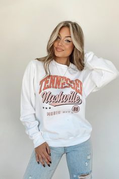 Tap to shop! Christmas Hairstyles For Women, Nashville Graphic, Nashville Music City, City Sweatshirt, Trendy Boutique Clothing, Lane 201, Music City Nashville, Nashville Music, Christmas Hairstyles