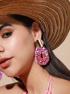 Category Earrings Color Pink Base Metal Alloy Plating Silver style Indo-Western Occasion Party Indo Western, Drop Earring, Earrings Color, Base Metal, Soho, Pink Rose, Silver Fashion, Women's Earrings, Silver Plate